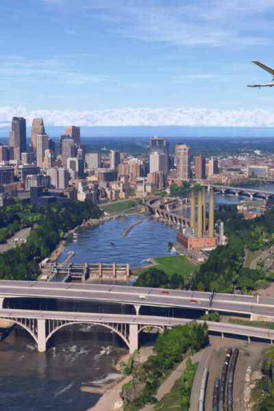 City Update 15 do Microsoft Flight Simulator com Illinois, Minnesota e Wisconsin