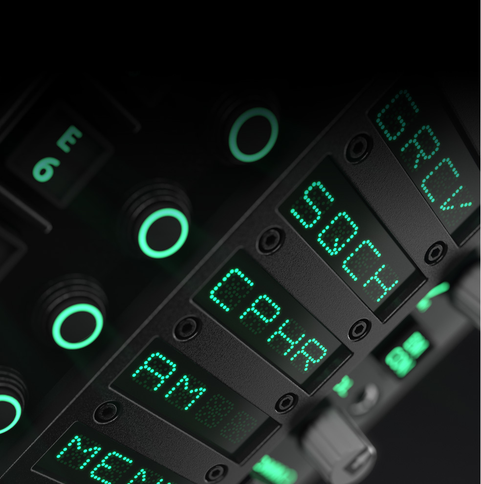 Close-up do display iluminado do WINCTRL CarrierAce UFC 2.0