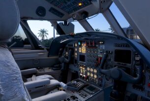 Contrail FA50 em voo no Microsoft Flight Simulator