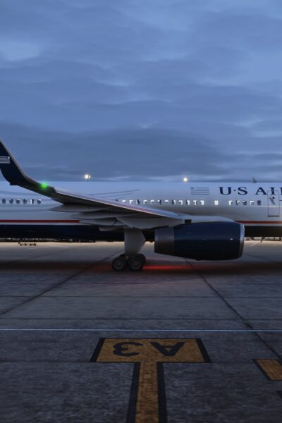 BlueBird 757-200 com pintura da US Airways em imagem oficial de divulgação