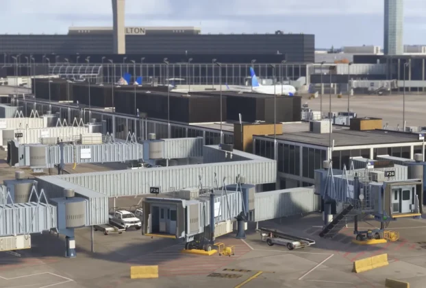 Multi-jetways no cenário Chicago O’Hare da iniBuilds para MSFS 2024