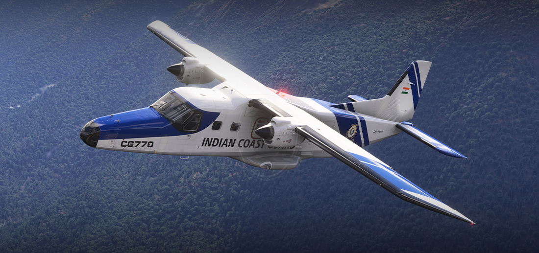 Dornier Do 228 da Carenado em voo no Microsoft Flight Simulator 2024