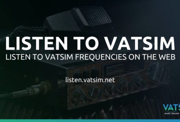 Arte oficial do VATSIM Listen para ouvir frequências ATC pela web
