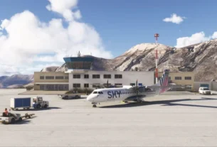 Aeronave regional no pátio do Kalymnos Airport LGKY da M’M Simulations