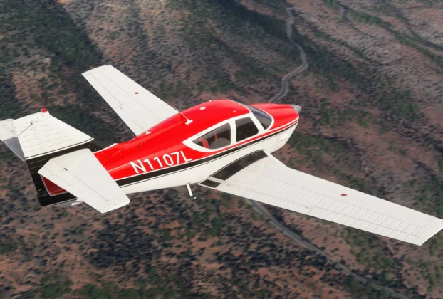 Black Square Commander 114 em voo no Microsoft Flight Simulator