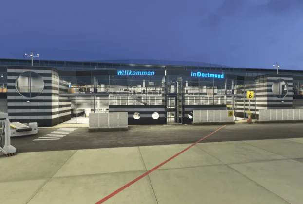 Terminal do Dortmund Airport da Salvuz no Microsoft Flight Simulator 2024