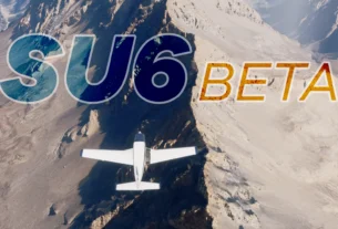 MSFS 2024 Sim Update 6 Beta em imagem oficial com aeronave sobre cenário desértico