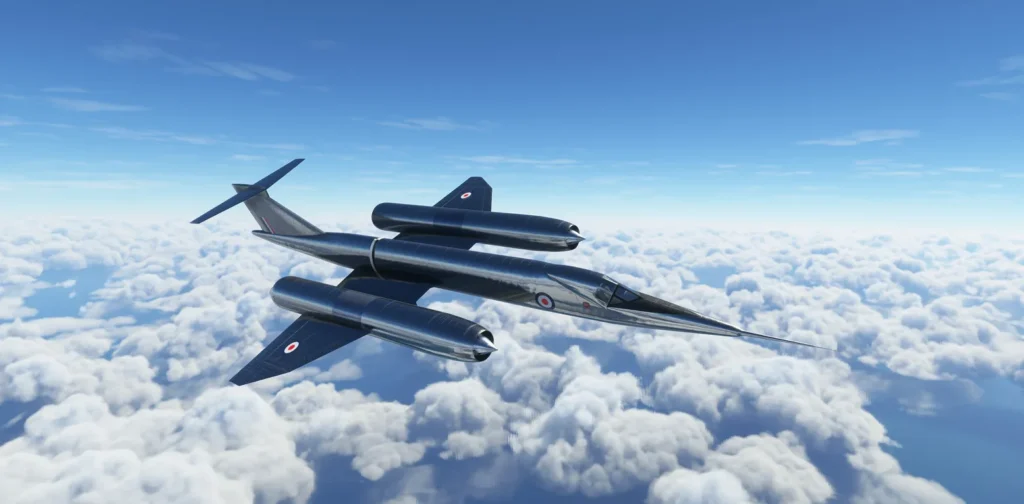 Bristol 188 da TG Sims em voo no Microsoft Flight Simulator 2024