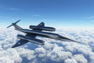 Bristol 188 da TG Sims em voo no Microsoft Flight Simulator 2024