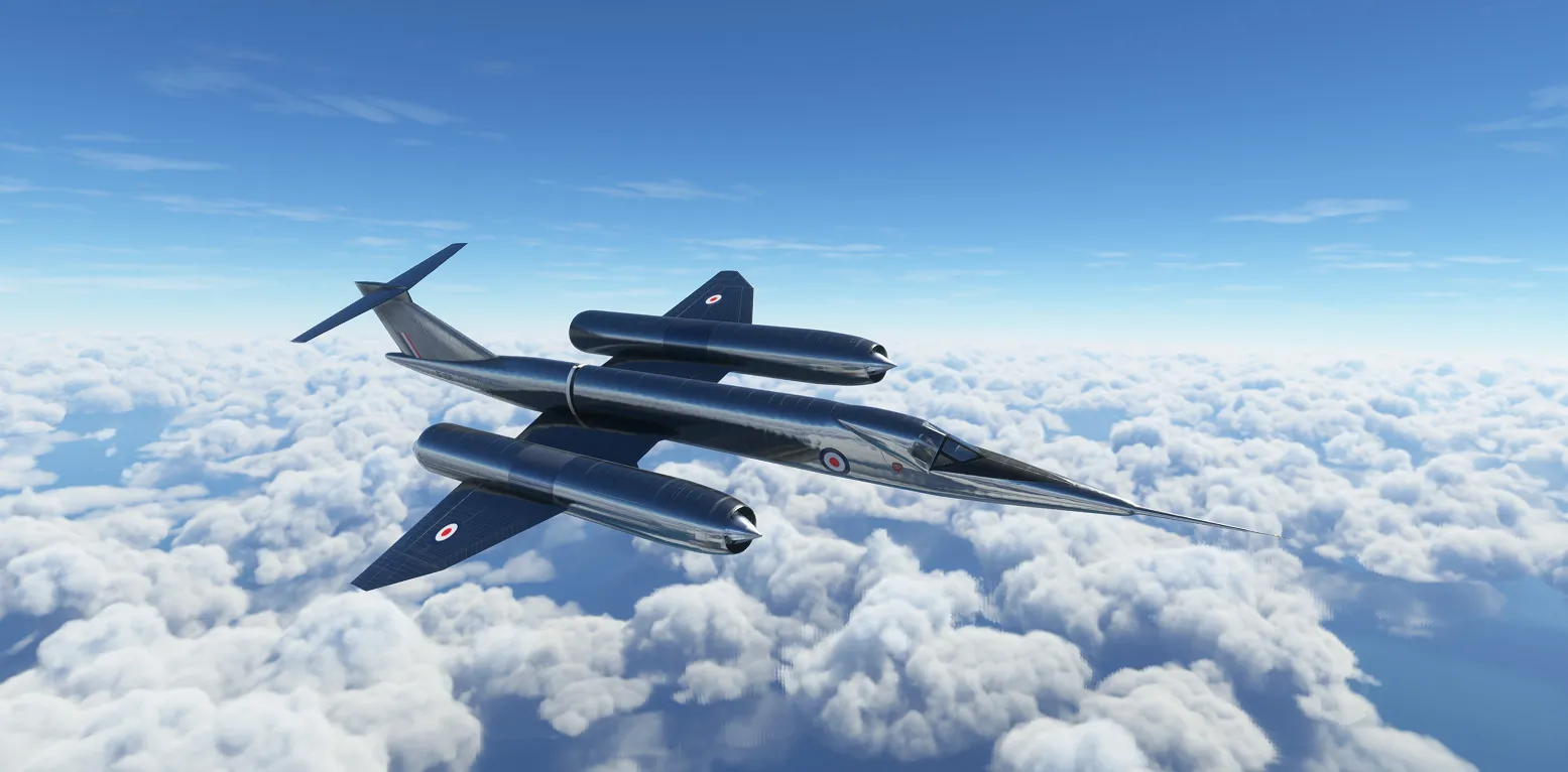 Bristol 188 da TG Sims em voo no Microsoft Flight Simulator 2024