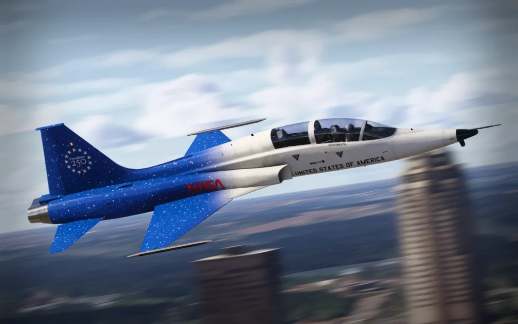 T-38N/F-5B da Infinity Simulations em voo no Microsoft Flight Simulator 2024