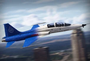 T-38N/F-5B da Infinity Simulations em voo no Microsoft Flight Simulator 2024