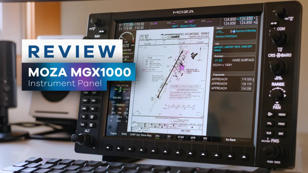 Painel MOZA MGX1000 em uso com o Microsoft Flight Simulator — imagem 1