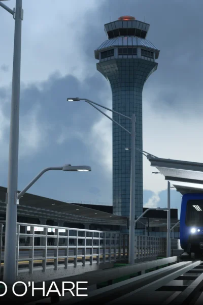 Torre e terminal de Chicago O’Hare KORD da iniBuilds no Microsoft Flight Simulator 2024