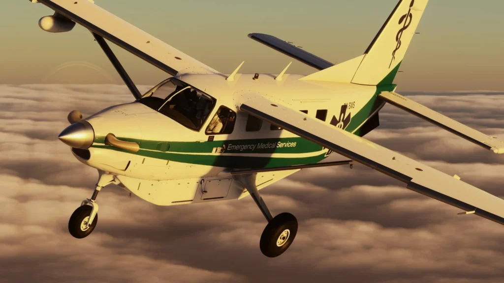 Kodiak 100 da SimWorks Studios em voo no Microsoft Flight Simulator 2024