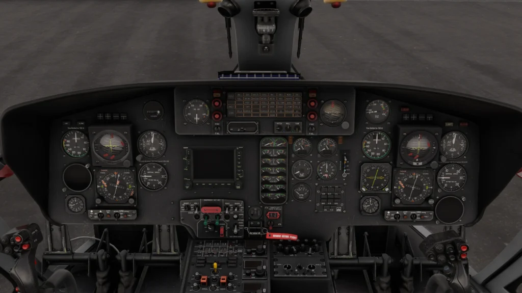 Cockpit detalhado do AS365 Dauphin/HH-65 Dolphin da Taog’s Hangar no MSFS 2024