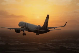 FSLabs A321 em voo no Microsoft Flight Simulator