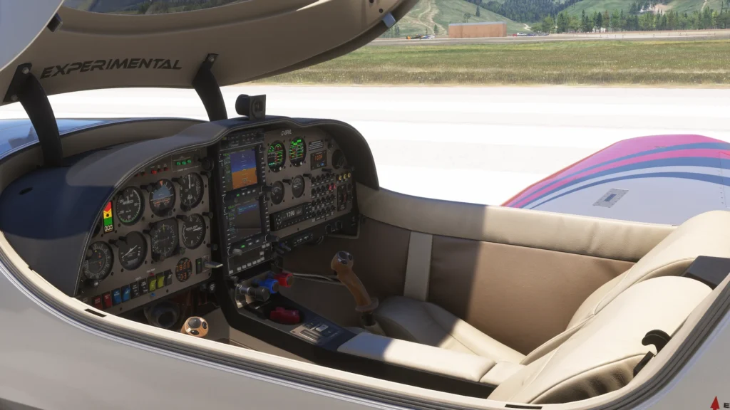 Lancair Legacy da Flysimware com cockpit aberto no MSFS