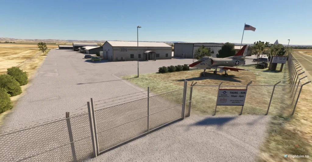 Área operacional do KPRB Paso Robles no Microsoft Flight Simulator