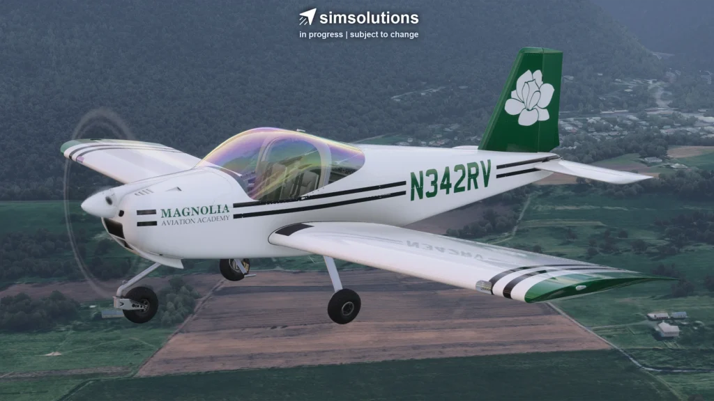 Van’s RV-12iS da SimSolutions em voo no Microsoft Flight Simulator 2024