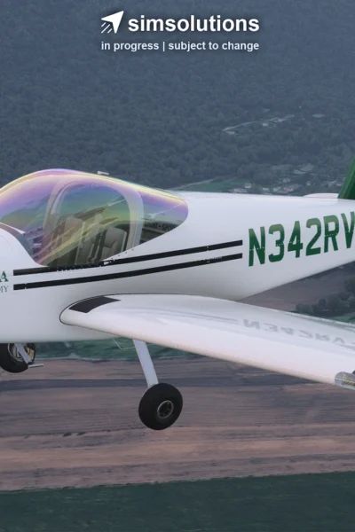 Van’s RV-12iS da SimSolutions em voo no Microsoft Flight Simulator 2024