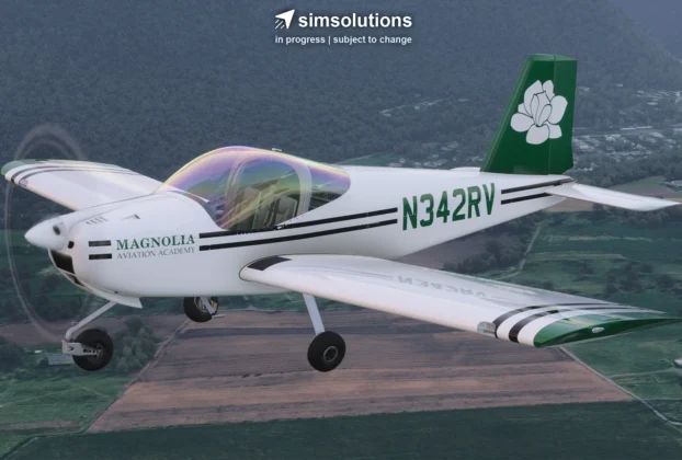 Van’s RV-12iS da SimSolutions em voo no Microsoft Flight Simulator 2024