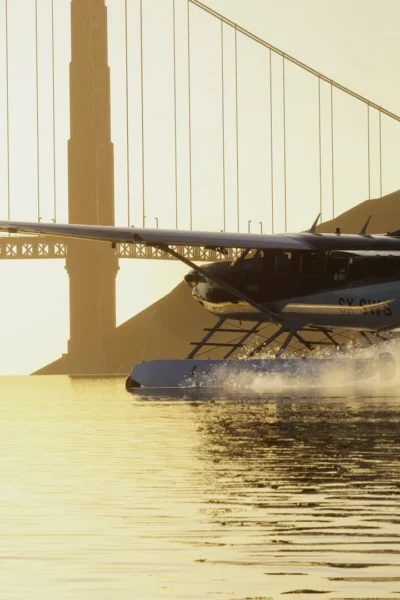 Kodiak 100 Amphibian com flutuadores operando na água no MSFS 2024