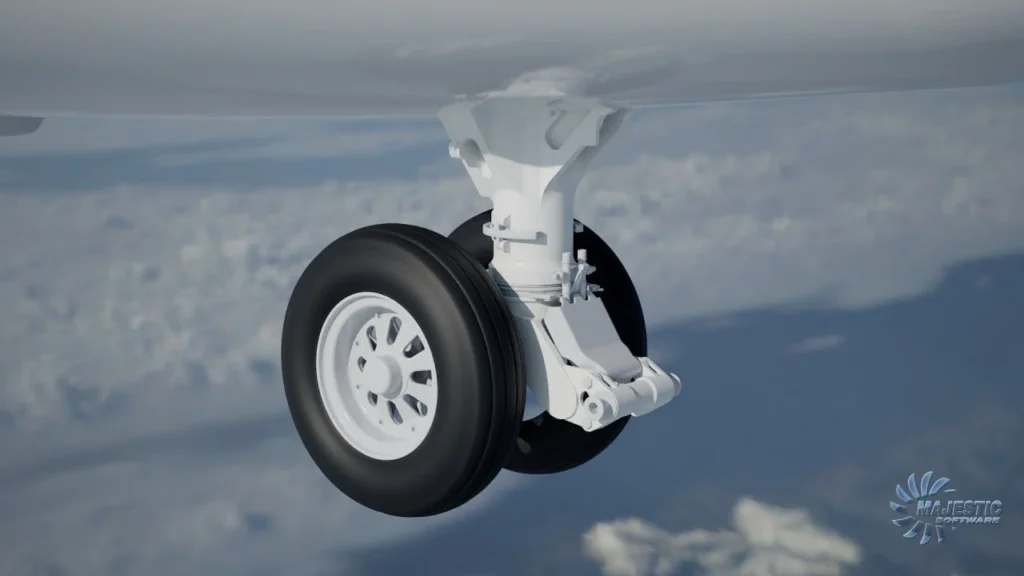 Detalhe técnico do Q400 da Majestic em vídeo de desenvolvimento no MSFS 2024.