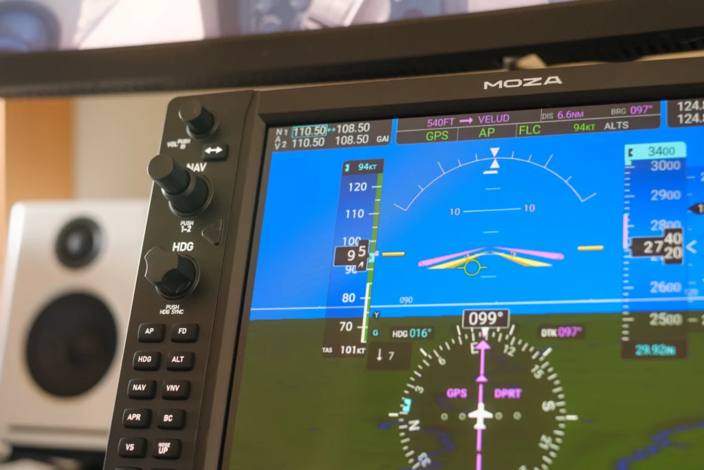 Painel MOZA MGX1000 em uso com o Microsoft Flight Simulator — imagem 3