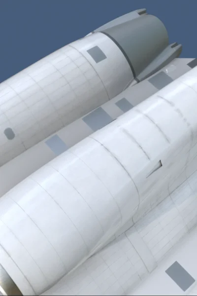 Motores traseiros e fuselagem do Tupolev Tu-154M