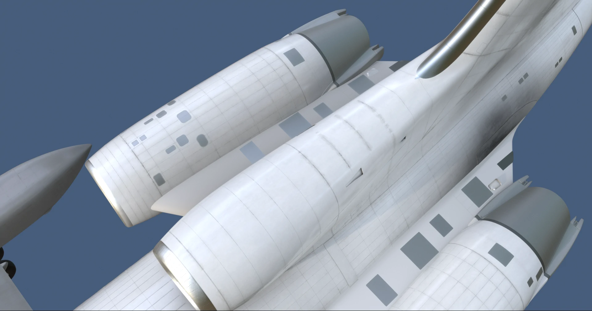 Motores traseiros e fuselagem do Tupolev Tu-154M