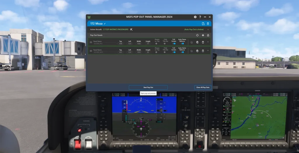 Painel MOZA MGX1000 em uso com o Microsoft Flight Simulator — imagem 4