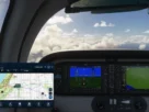 Cockpit no MSFS com interface do FSDG Flight Suite em uso
