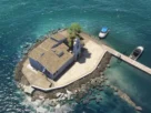 Mosteiro de Vlacherna e litoral de Corfu no cenário Gaya LGKR para MSFS 2024