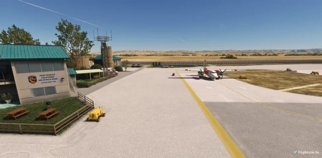 Hangares e aeronaves no KPRB Paso Robles para Microsoft Flight Simulator
