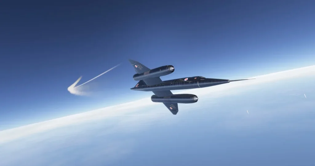 Bristol 188 em voo de alta altitude no Microsoft Flight Simulator 2024
