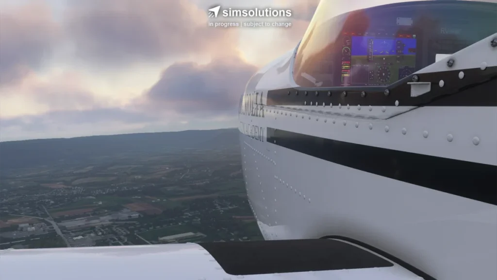 Detalhe externo do Van’s RV-12iS em voo
