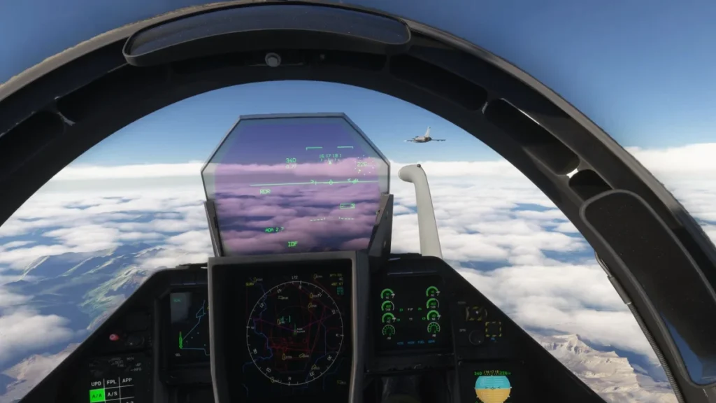 Painel e HUD do Dassault Rafale no MSFS 2024