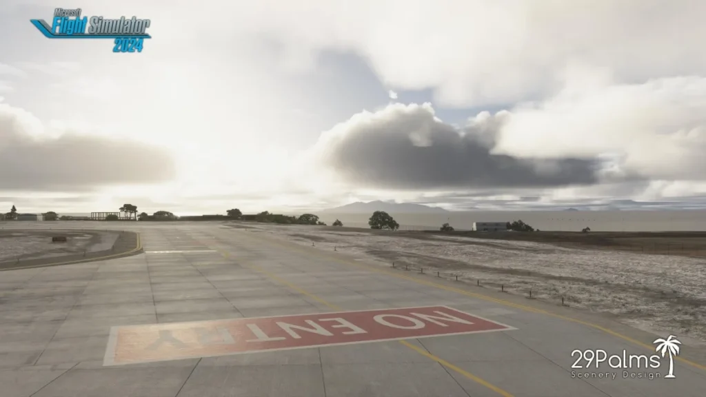 Marcações de solo e pista no aeroporto de Santorini