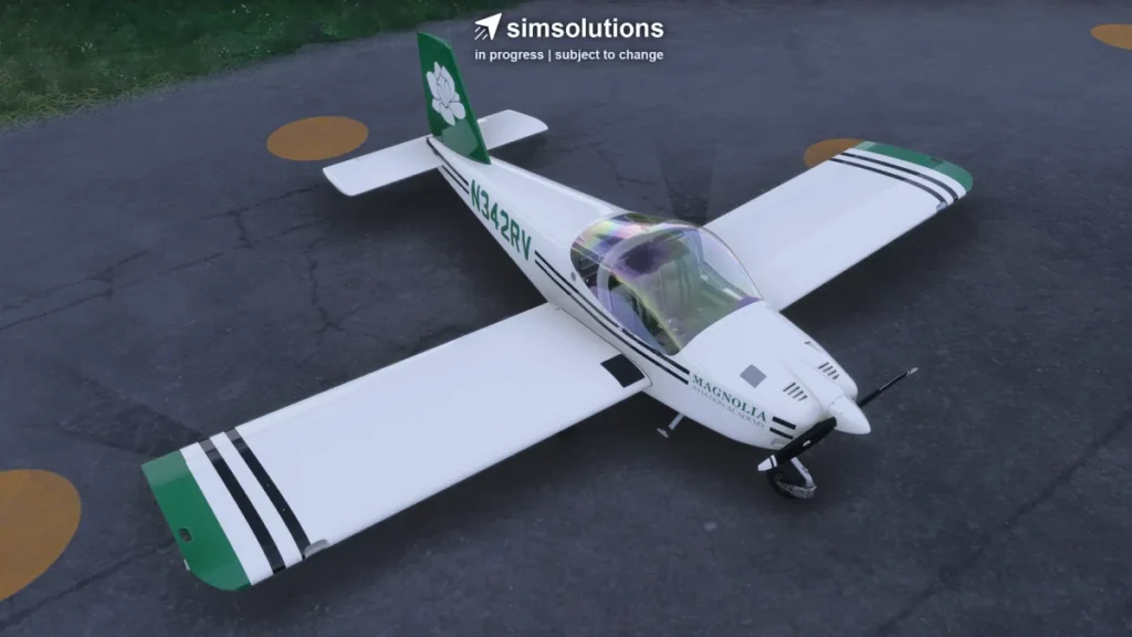 Vista superior do Van’s RV-12iS da SimSolutions