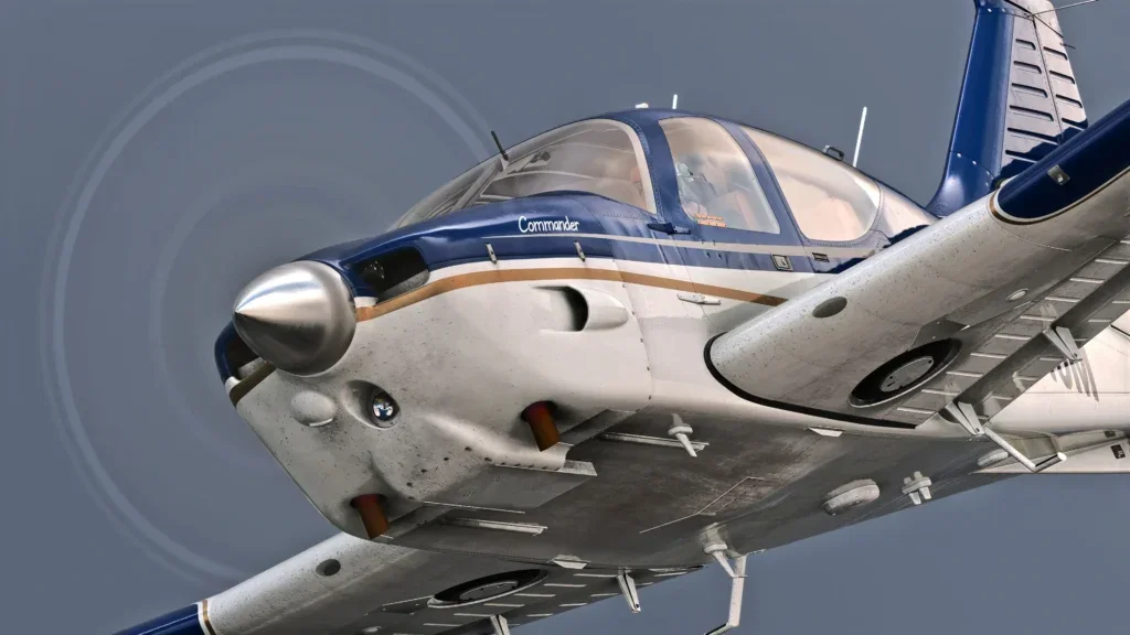 Detalhe externo de aeronave Black Square no MSFS