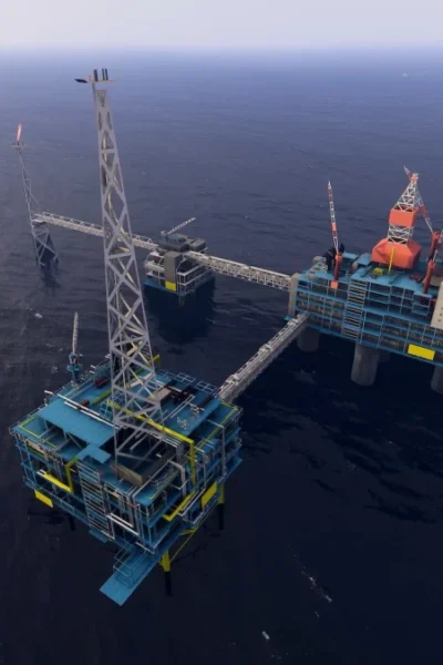 Plataformas offshore do Aerosoft North Sea no Microsoft Flight Simulator 2024