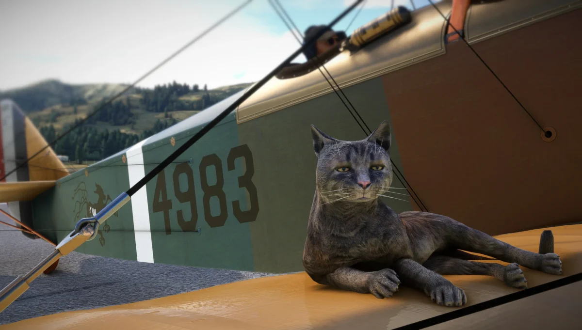 Gato sobre uma aeronave no Man’s Best Friend Deluxe