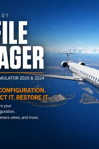 Profile Manager do IslandSimPilot para perfis e backups do Microsoft Flight Simulator