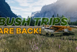 Aeronave em bush trip no Microsoft Flight Simulator 2024 durante a Sim Update 6 beta