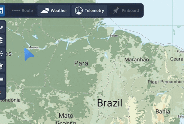 Carta VFR do Brasil no Navigraph Charts com dados oficiais do DECEA