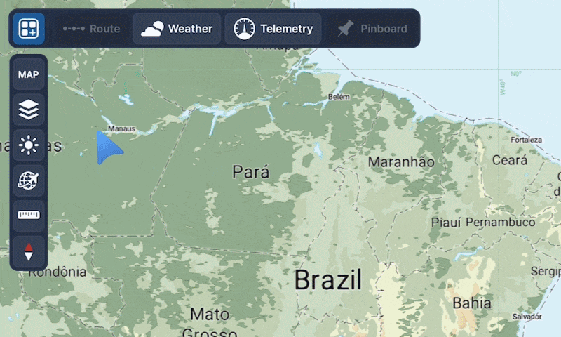 Carta VFR do Brasil no Navigraph Charts com dados oficiais do DECEA