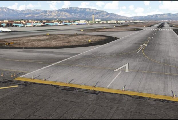 Prévia do cenário PacSim Albuquerque International Sunport no Microsoft Flight Simulator