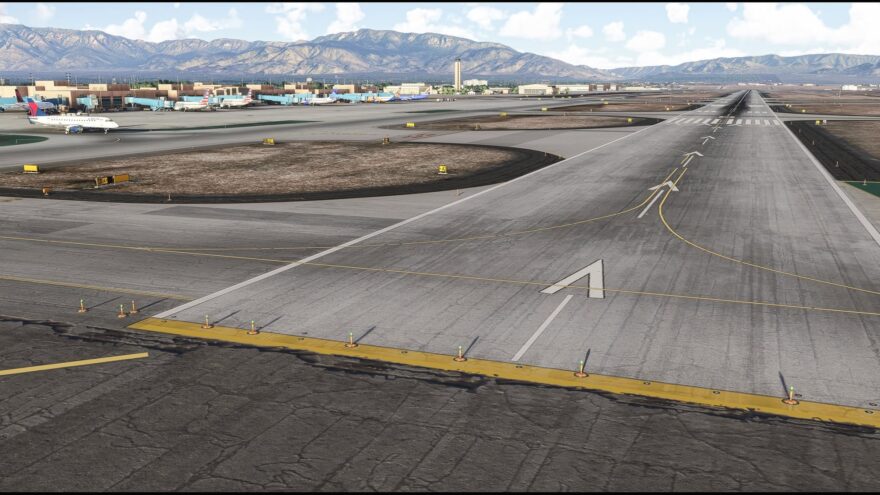 Prévia do cenário PacSim Albuquerque International Sunport no Microsoft Flight Simulator