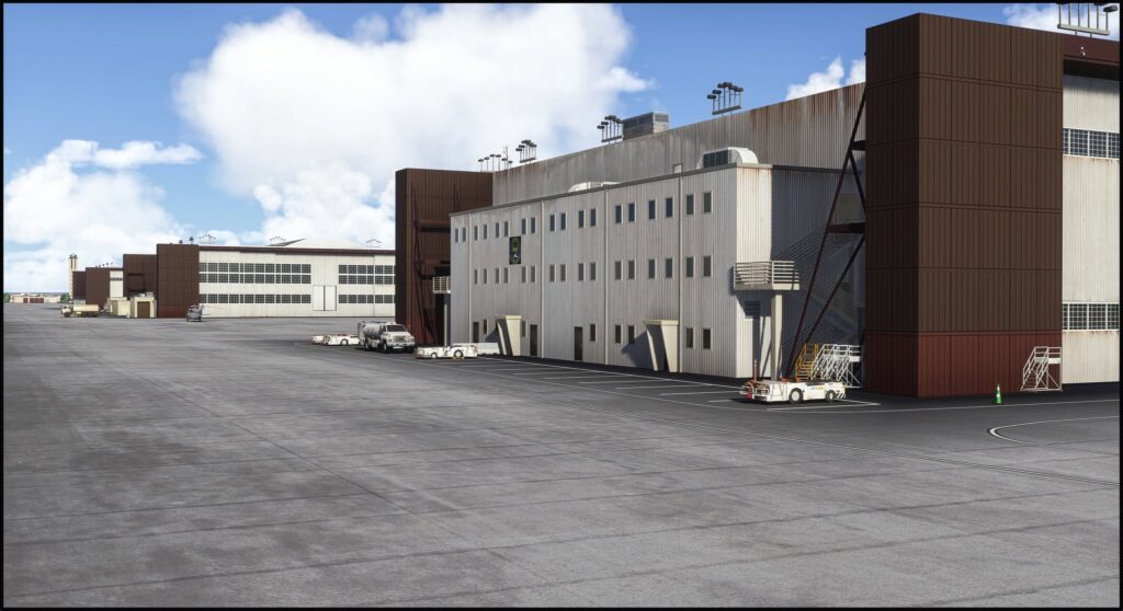 Hangares e áreas militares de Kirtland AFB no cenário PacSim Albuquerque para MSFS